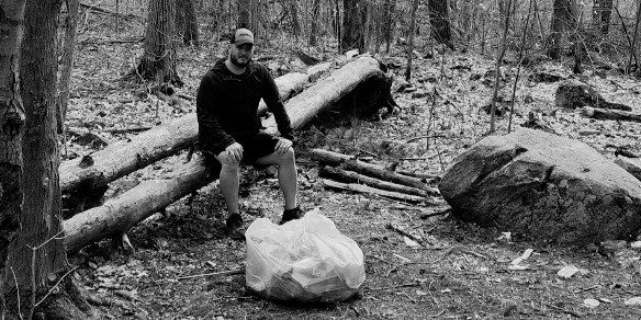Casey Billing after a forest cleanup at Parc Simoneau